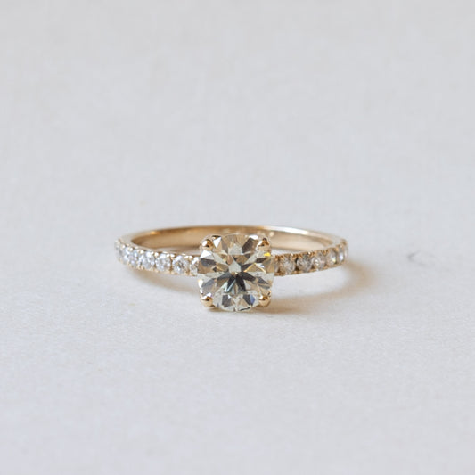 14K Yellow Gold 1 Carat Diamond Engagement Ring
