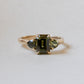 14K Yellow Gold Green Sapphire Engagement Ring