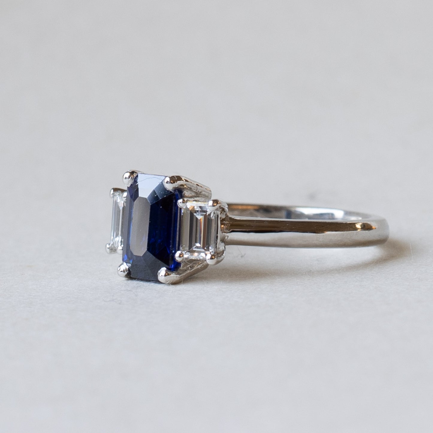 Platinum Blue Sapphire Ring