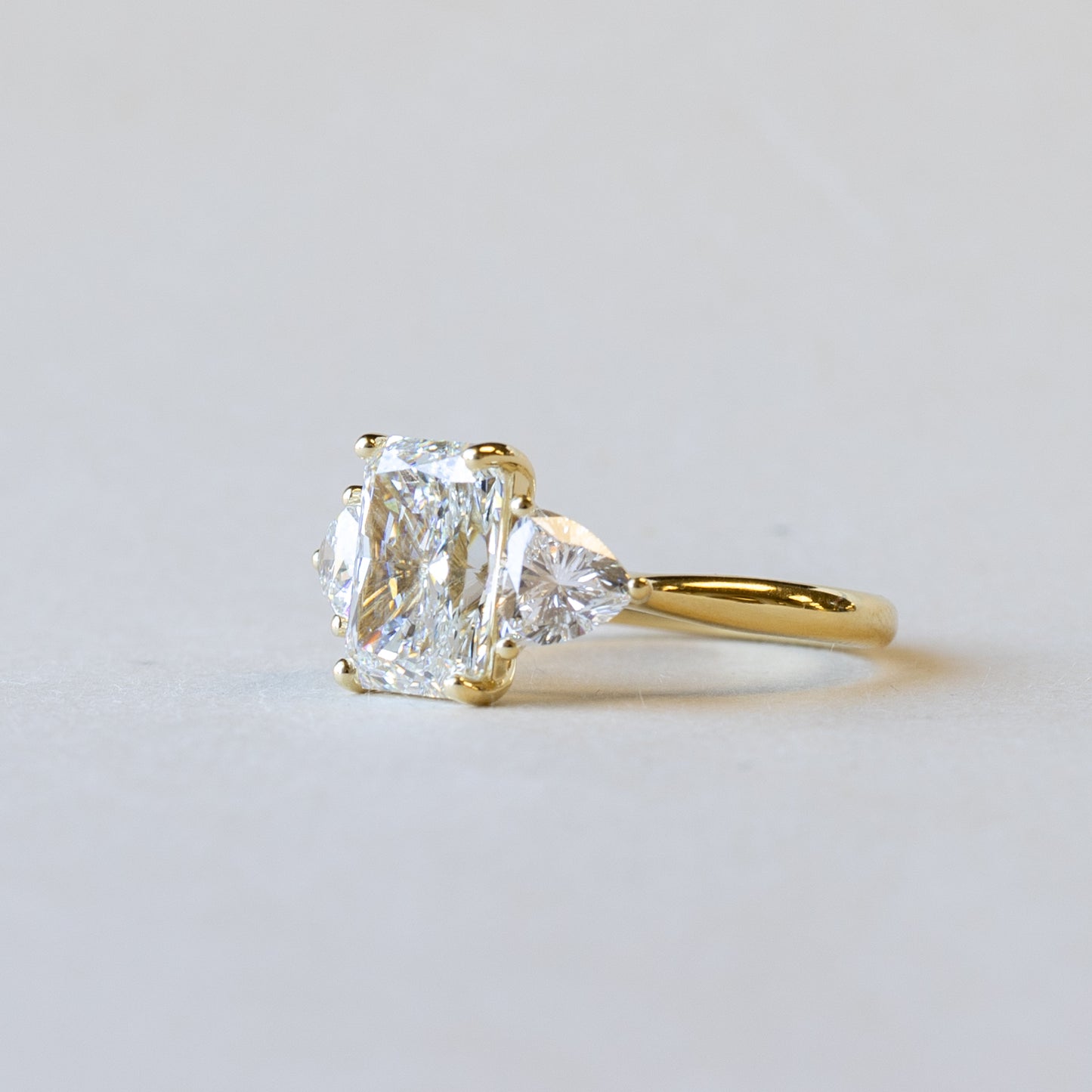 18K Yellow Gold Lab Diamond Engagement Ring, IGI Certified