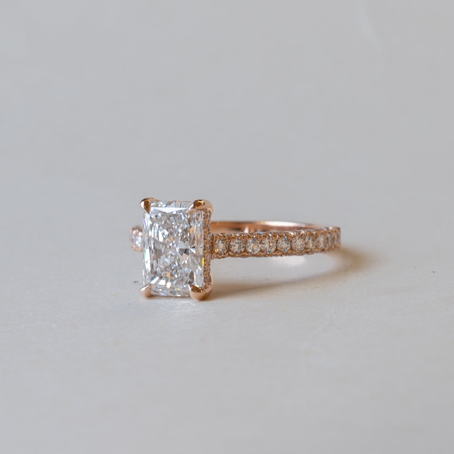 14K Yellow Gold Lab 3CTTW Diamond Engagement Ring