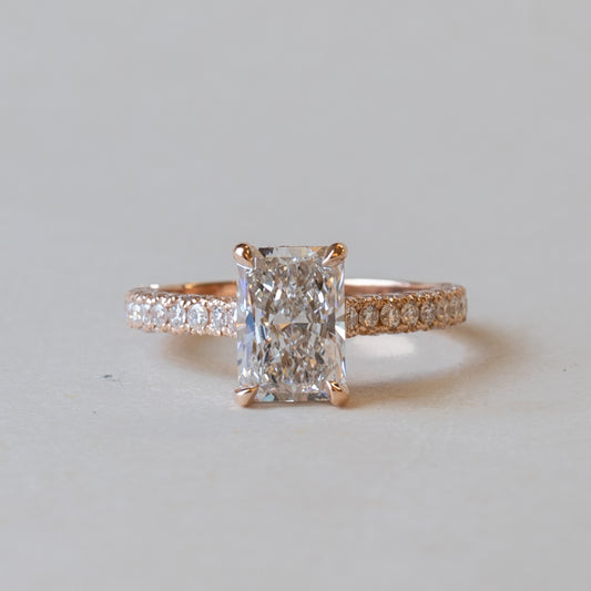 14K Yellow Gold Lab 3CTTW Diamond Engagement Ring