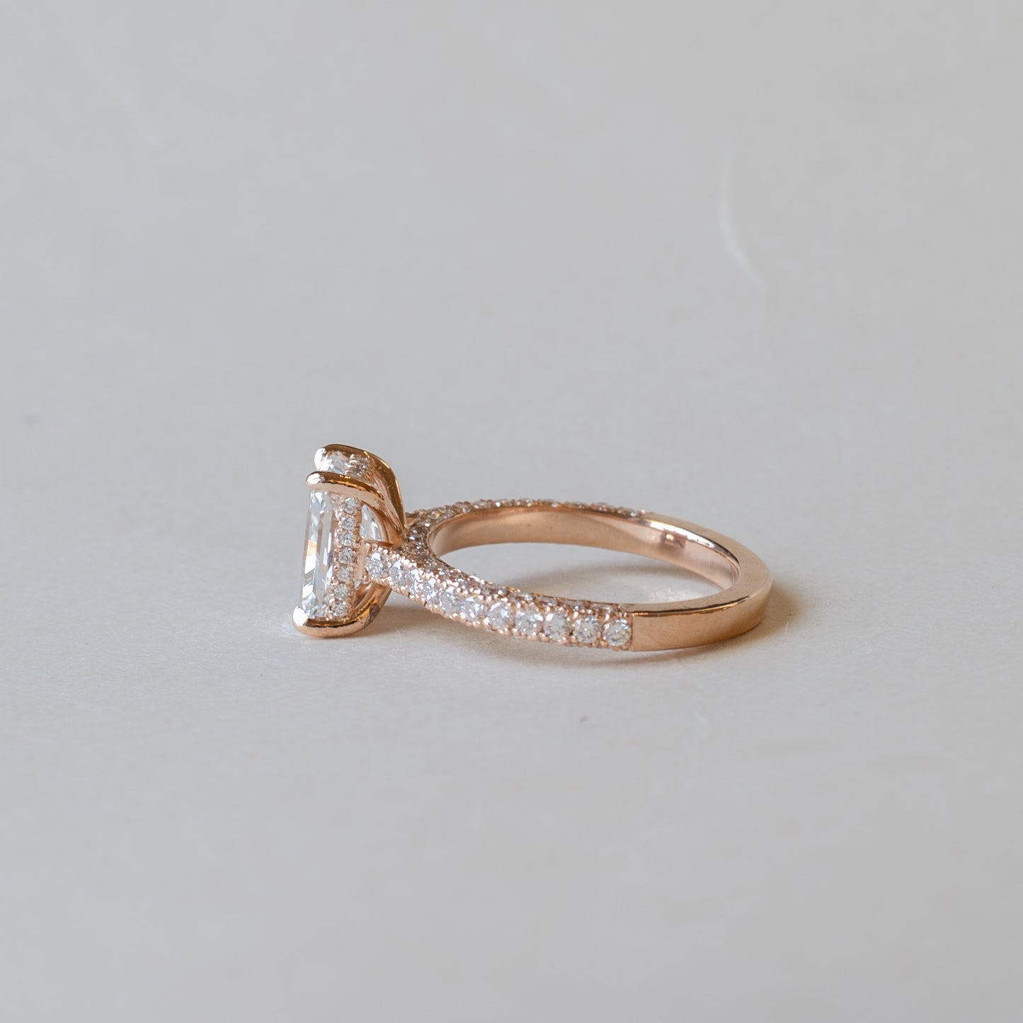 14K Yellow Gold Lab 3CTTW Diamond Engagement Ring