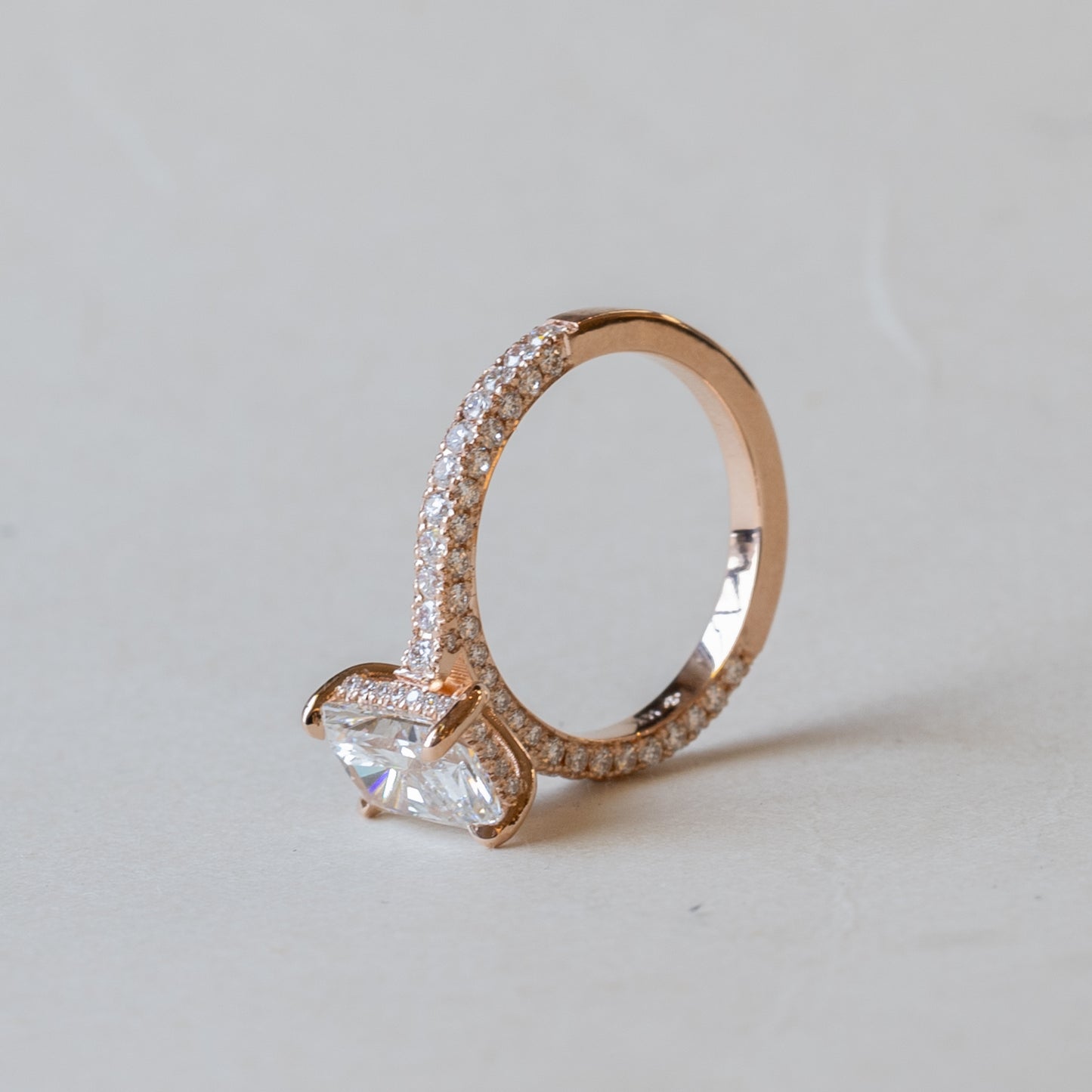 14K Yellow Gold Lab 3CTTW Diamond Engagement Ring