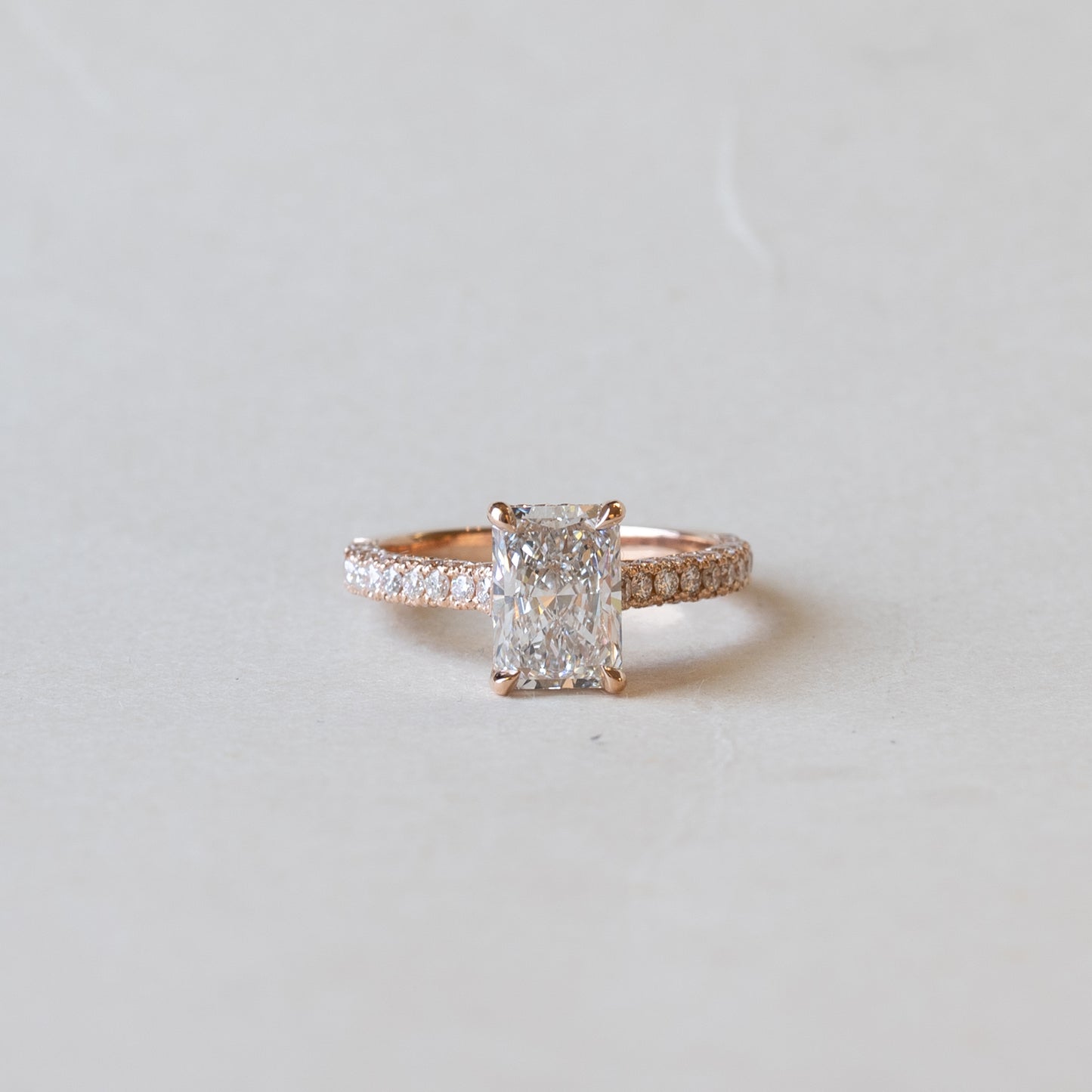 14K Yellow Gold Lab 3CTTW Diamond Engagement Ring
