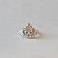 14K Pear Lab Diamond Cluster Engagement Ring