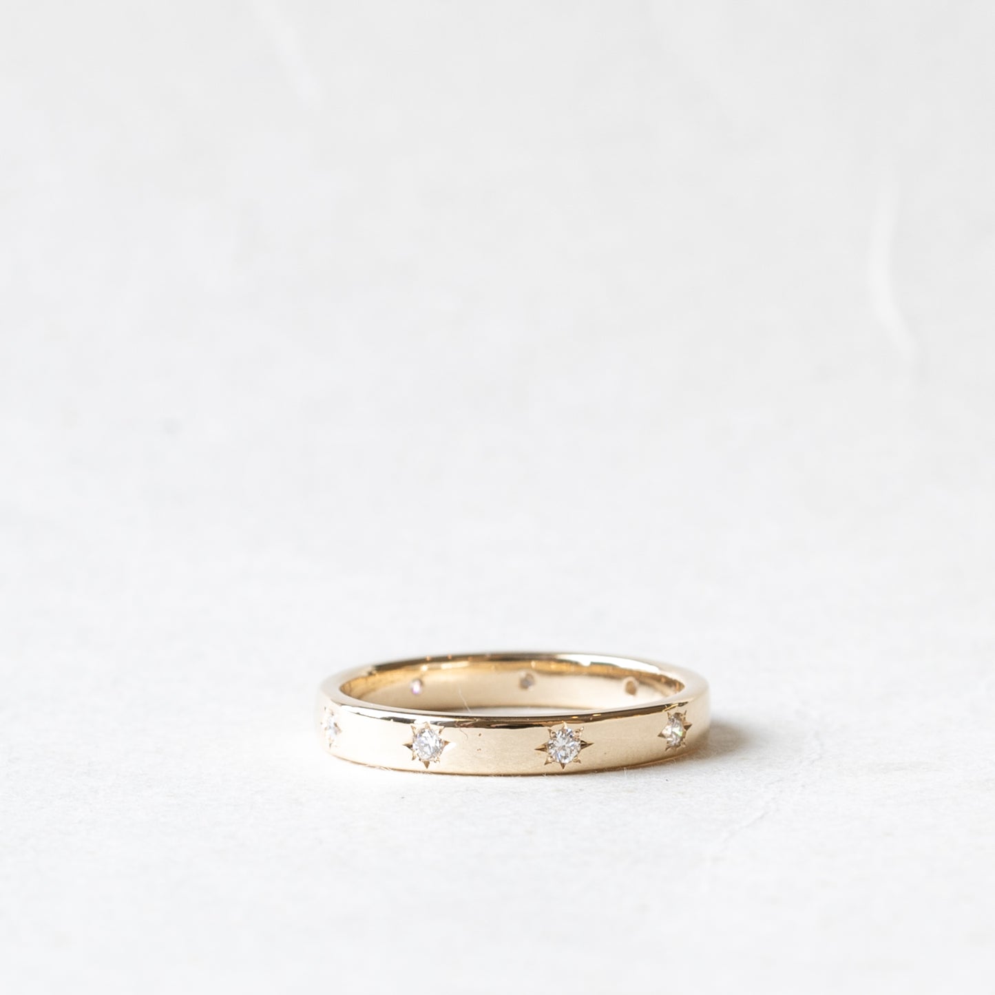 14K Diamond Starburst Eternity Wedding Band