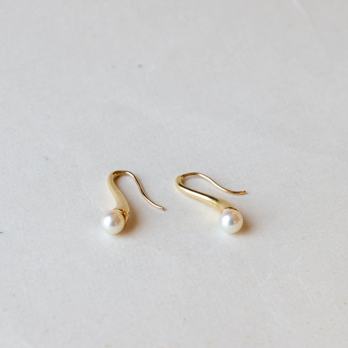 18K Gold Pearl Earrings - Estate Jewelry