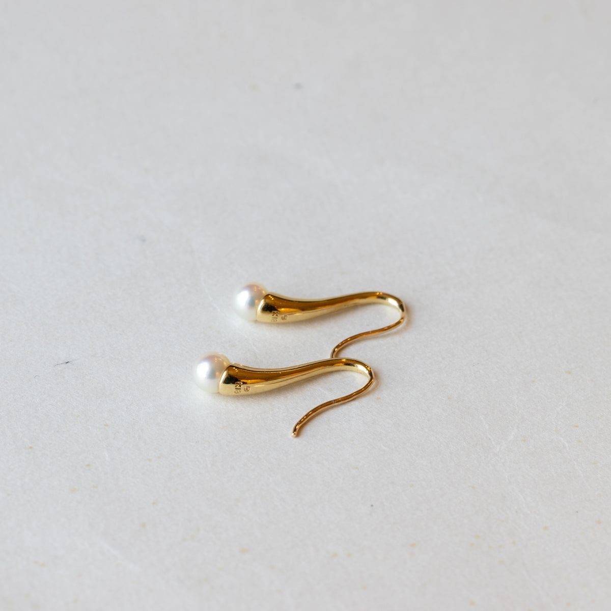 18K Gold Pearl Earrings - Estate Jewelry