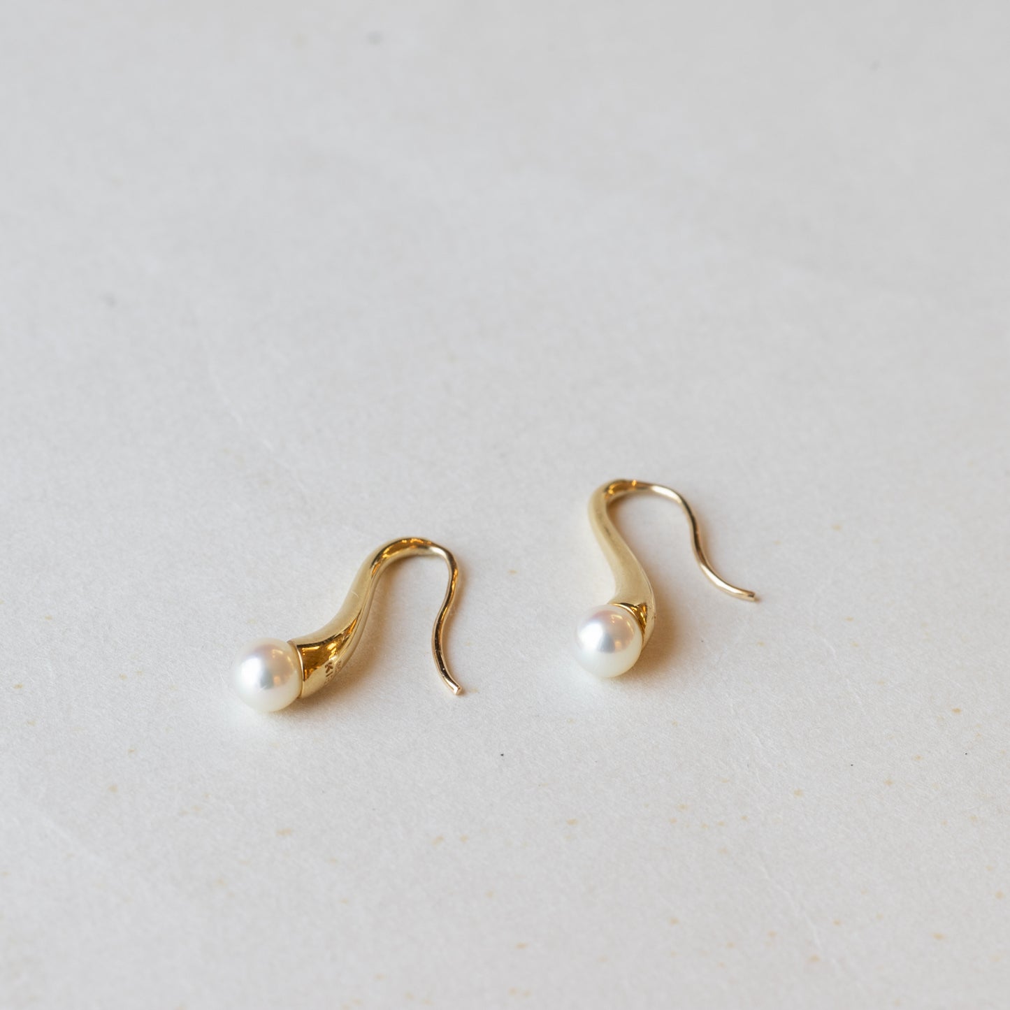 18K Gold Pearl Earrings - Estate Jewelry