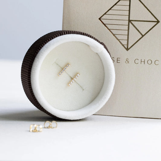 14k Lab Diamond Bar Studs
