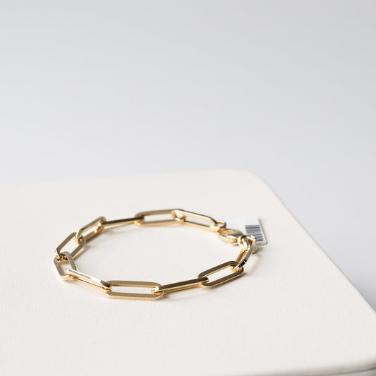 14k Gold Paperclip Link Bracelet