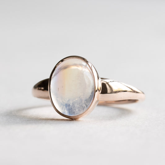 14K Rose Gold Moonstone Ring