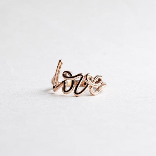 14K Spellout Love Ring