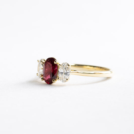 18K Certified 0.88 CT Ruby Diamond Ring