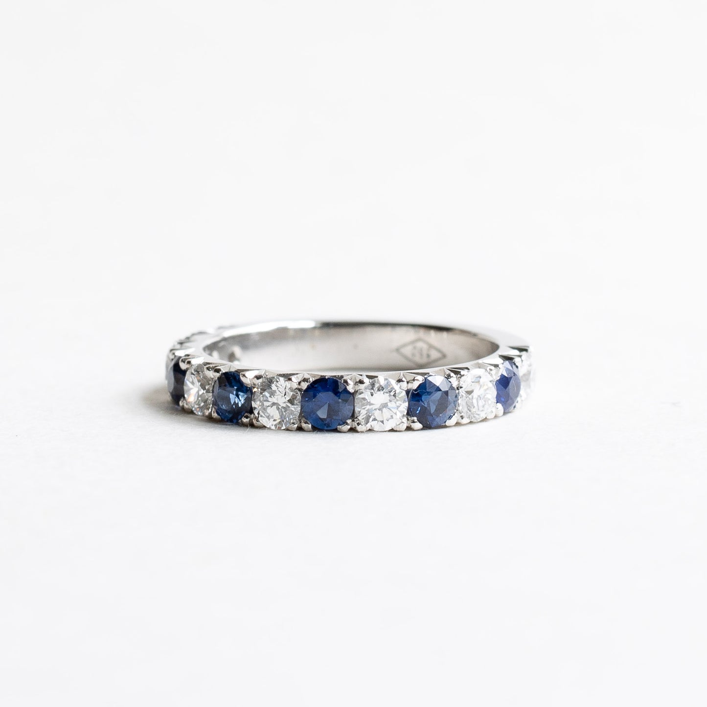 3mm Sapphire & Diamond Platinum Band