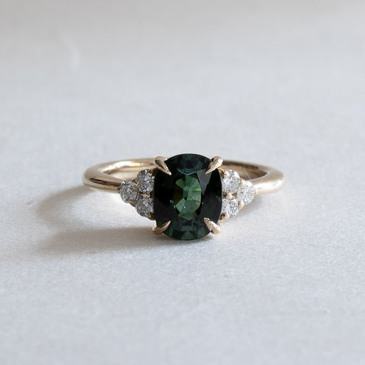 2.1 ct Green Tourmaline & Diamond Ring