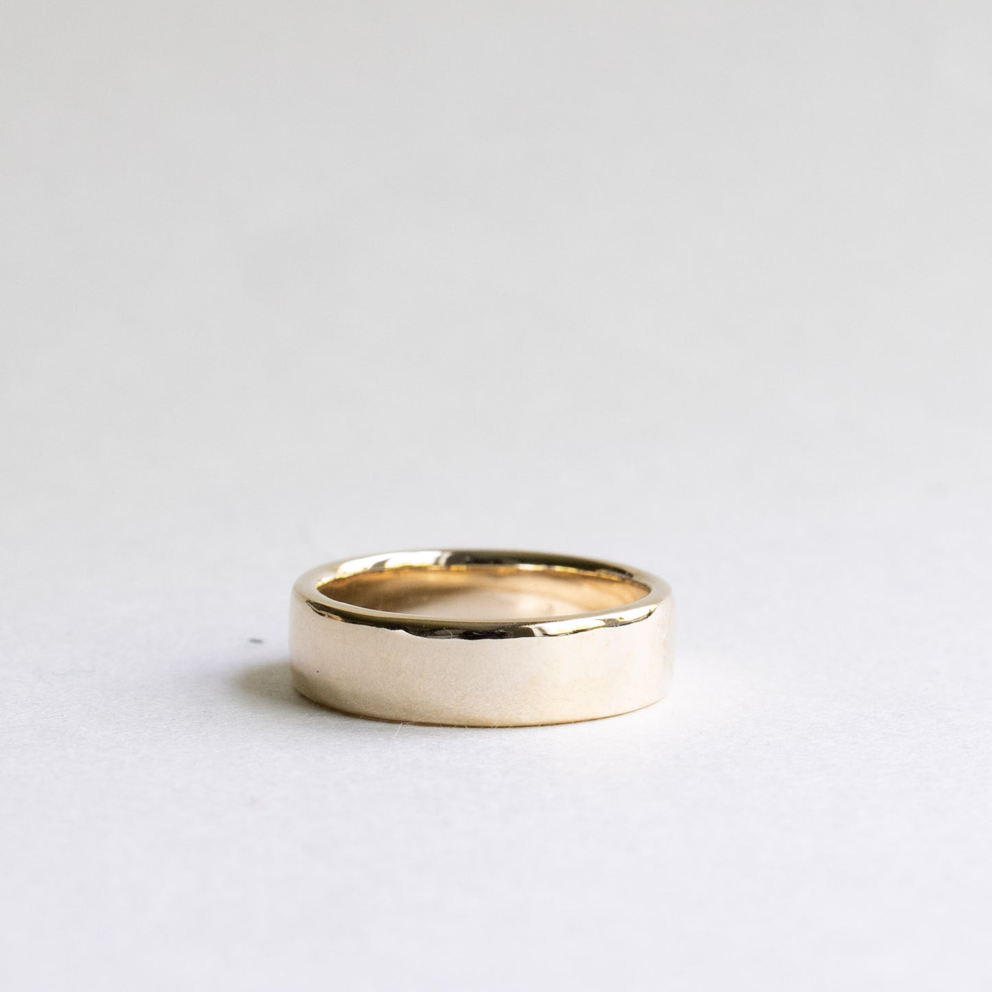 6mm Men's Flat Gold Wedding Band