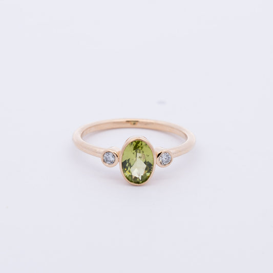 Peridot Diamond Ring