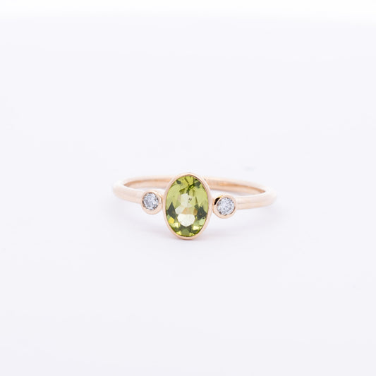 Peridot Diamond Ring