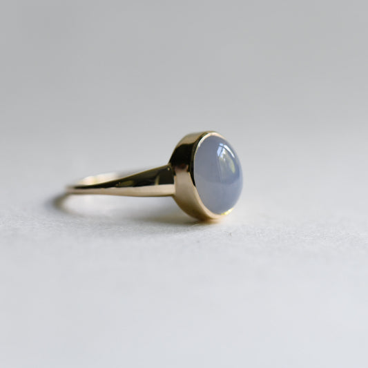 14K Blue Chalcedony Ring