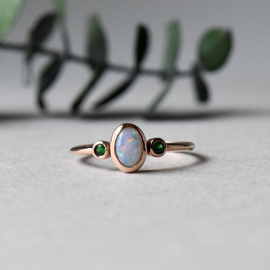 14K Trio Opal Ring