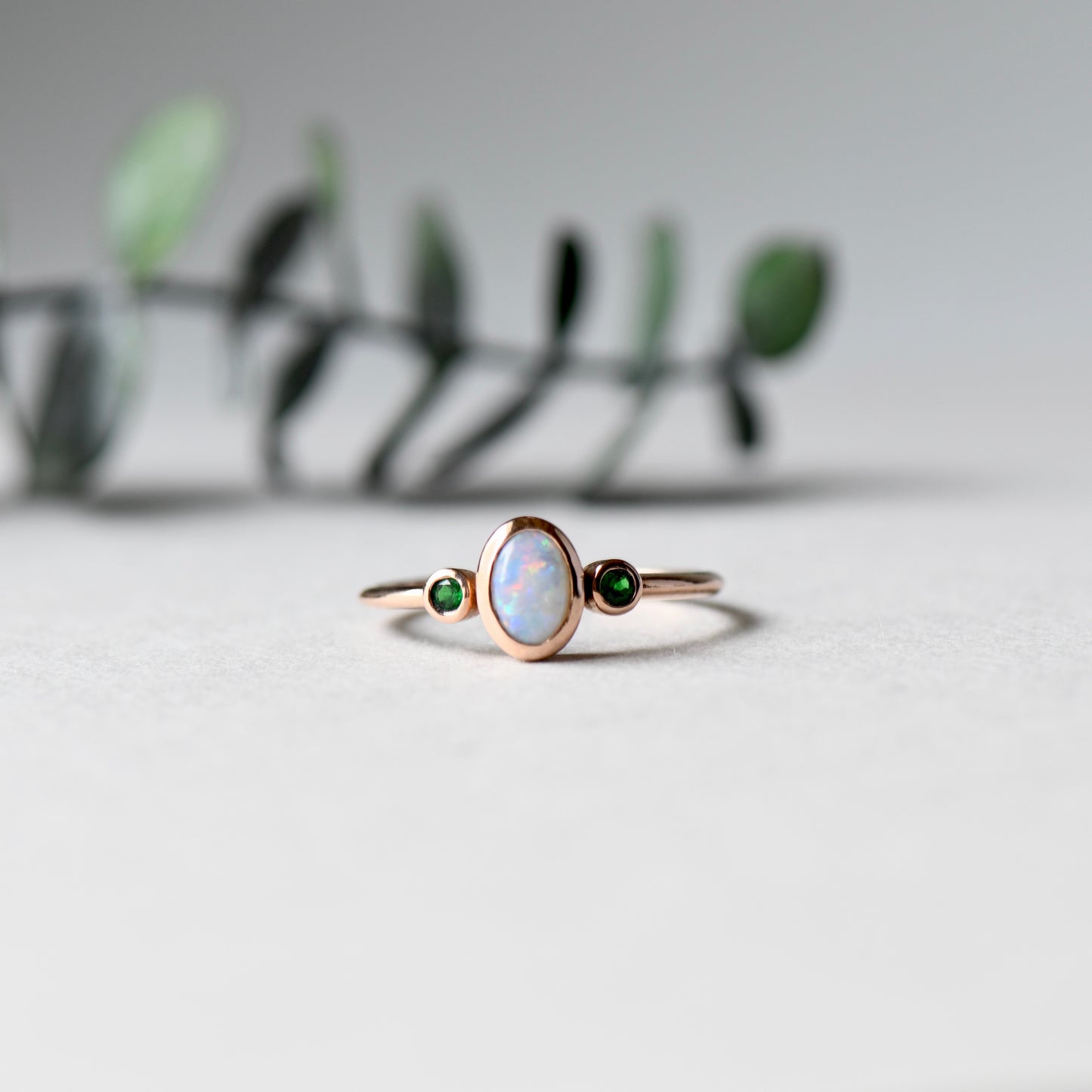 14K Trio Opal Ring