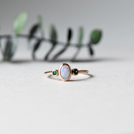 14K Trio Opal Ring
