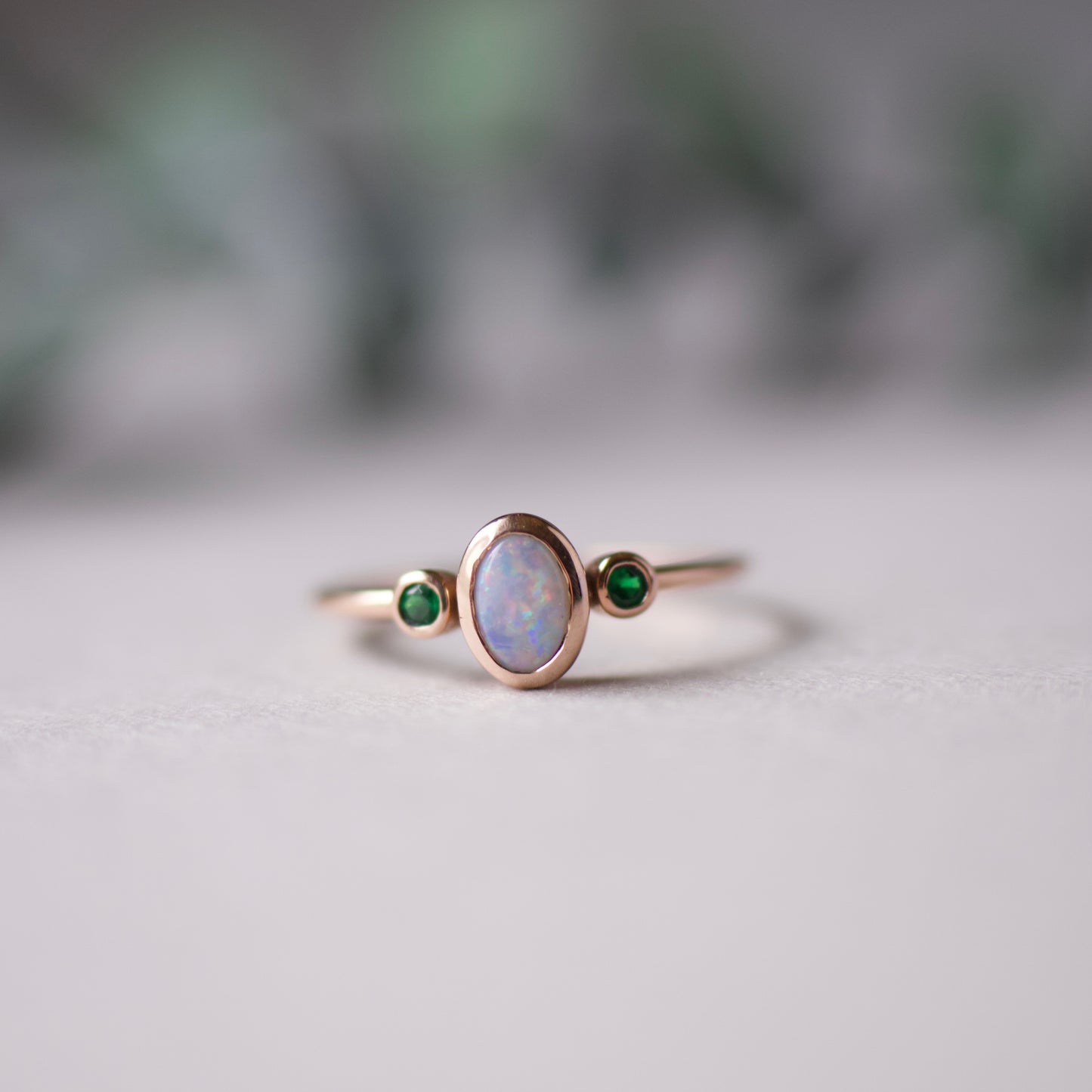 14K Trio Opal Ring