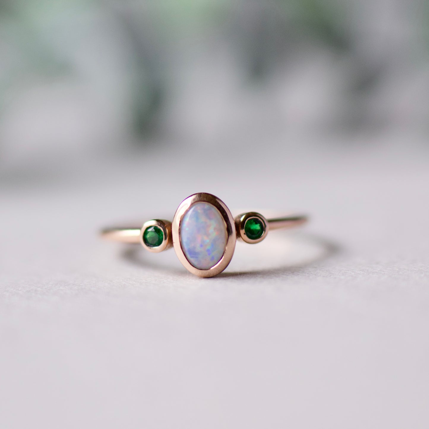 14K Trio Opal Ring