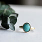 14k Yellow Gold Turquoise Cabochon Ring