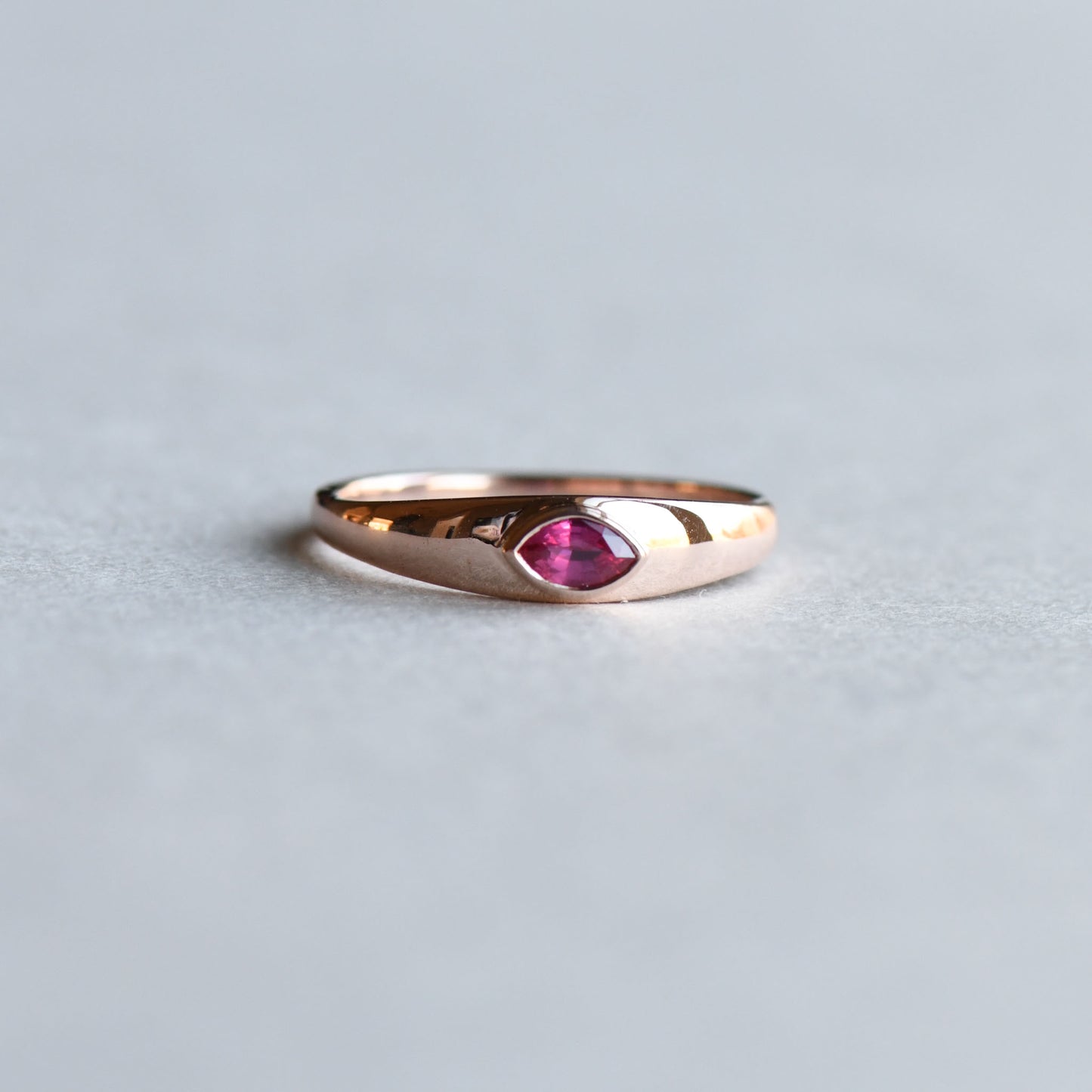 14K Rose Gold Ruby Signet Ring