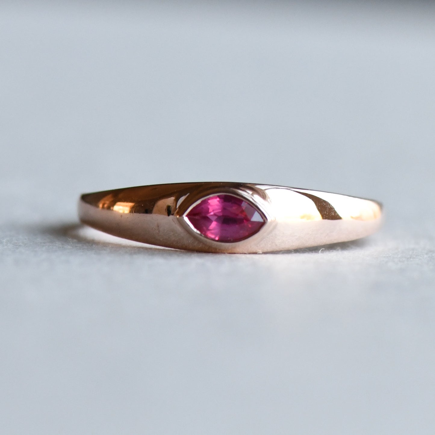 14K Rose Gold Ruby Signet Ring
