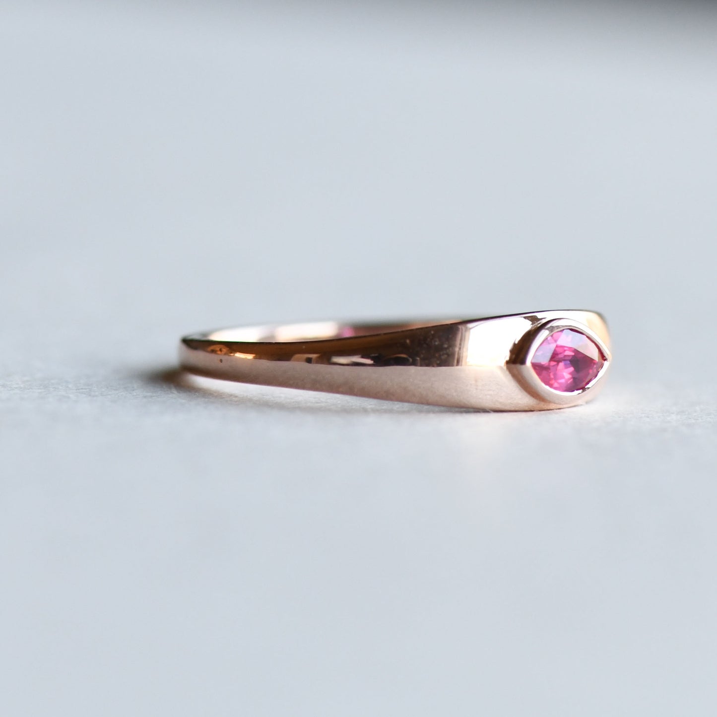 14K Rose Gold Ruby Signet Ring
