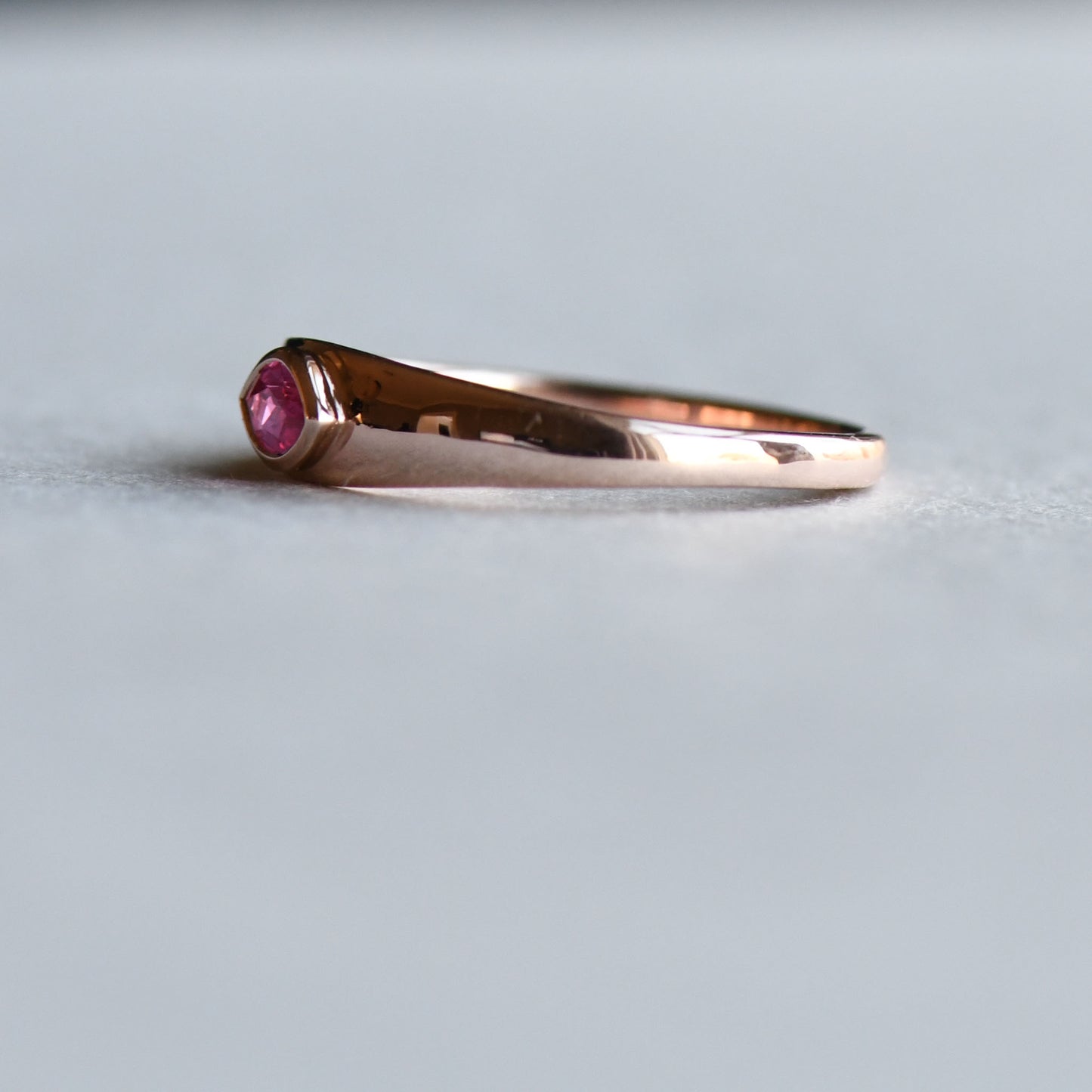 14K Rose Gold Ruby Signet Ring