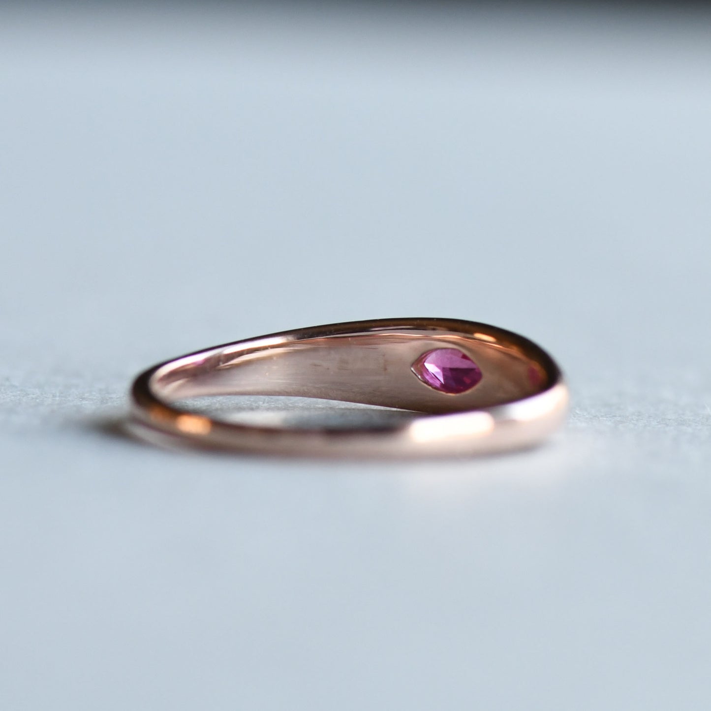 14K Rose Gold Ruby Signet Ring