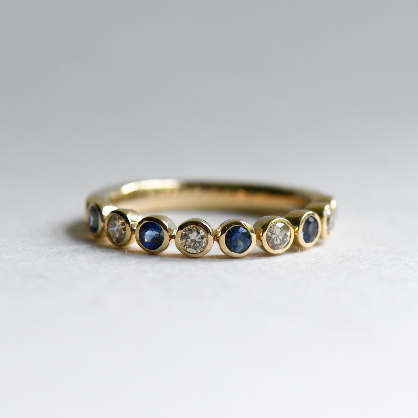 14K Sapphire Bezel Band