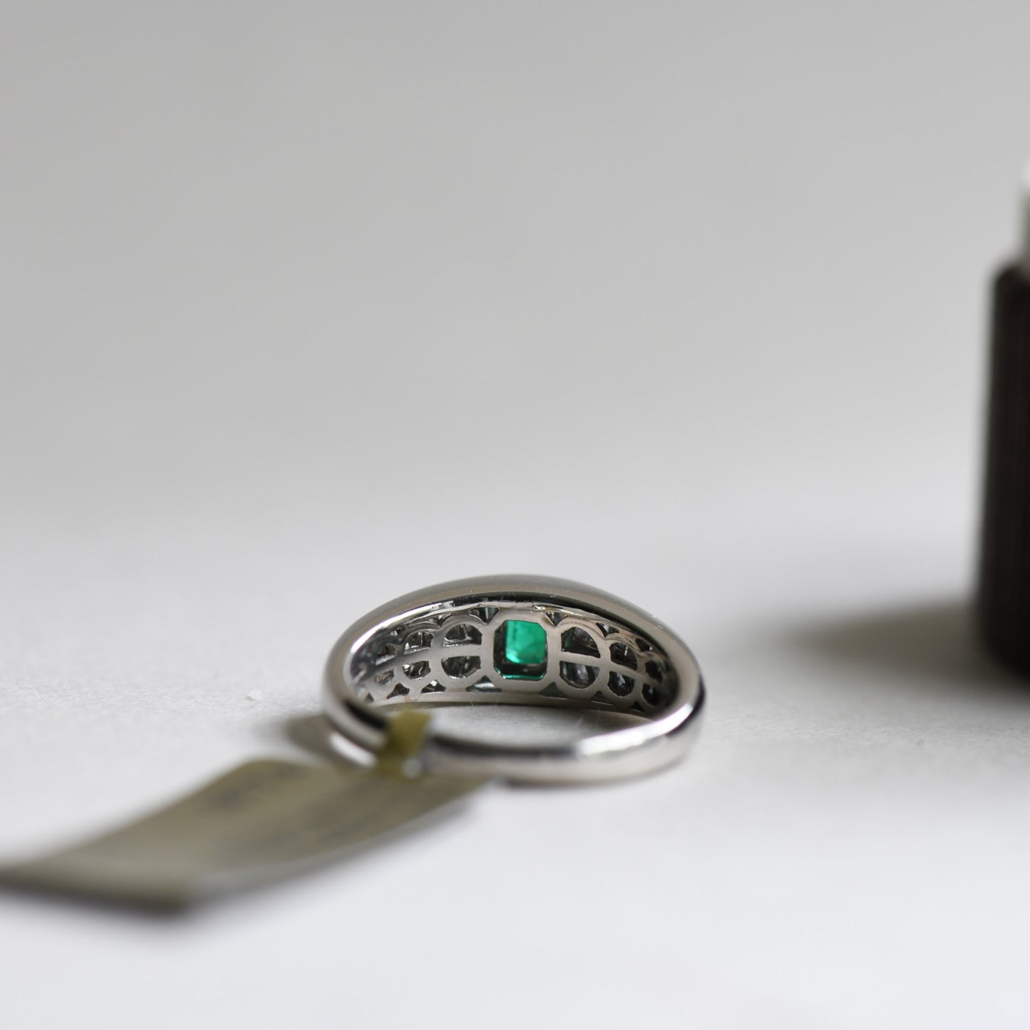 Emerald Diamond Platinum Ring