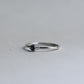 14K White Gold Blue Sapphire Solitaire Ring - Hexagon Honeycomb Design