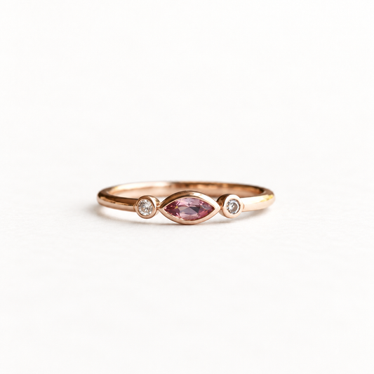 14k Marquise Tourmaline Diamond Ring