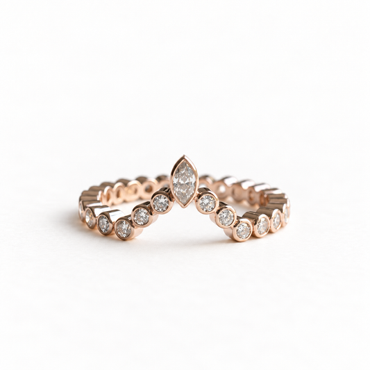 14K Rose Gold 0.6 TCW Diamond Bezel Crown