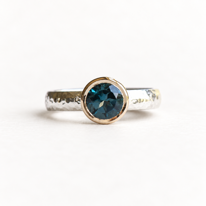 Silver Two Tone Topaz Ring