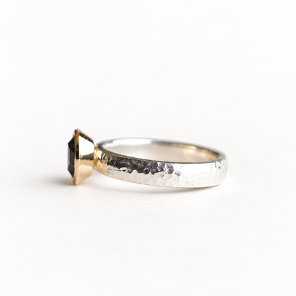 Silver Two Tone Topaz Ring