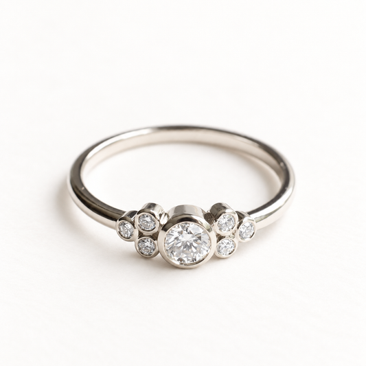 14k White Gold 0.34CT TW Diamond Bezel Ring