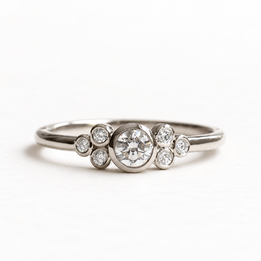 14k White Gold 0.34CT TW Diamond Bezel Ring