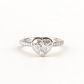 14K White Gold IGI 1.5 Carat Lab Diamond Heart Engagement Ring