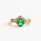 18K Yellow Gold 1.18 Carat Emerald & Diamond Ring Set