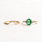 18K Yellow Gold 1.18 Carat Emerald & Diamond Ring Set
