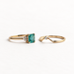 18k Yellow Gold Emerald Diamond Ring Set