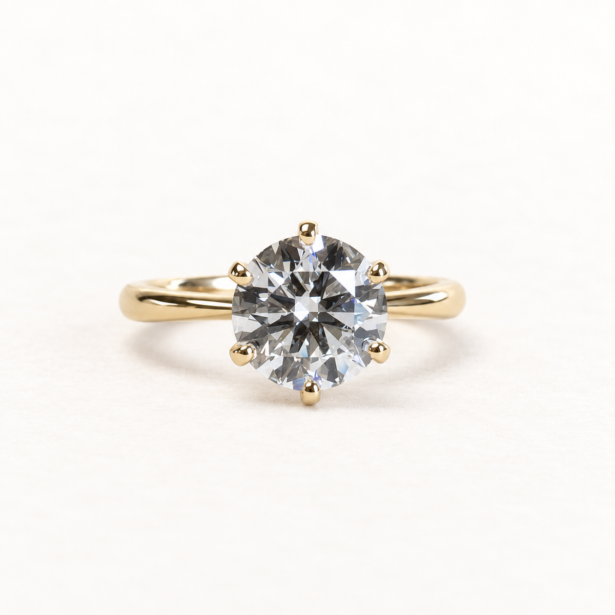 18K Yellow Gold 3 Carat Lab Diamond Engagement Ring